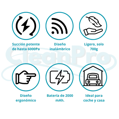 Aspirador portátil inalámbrico CleanPro