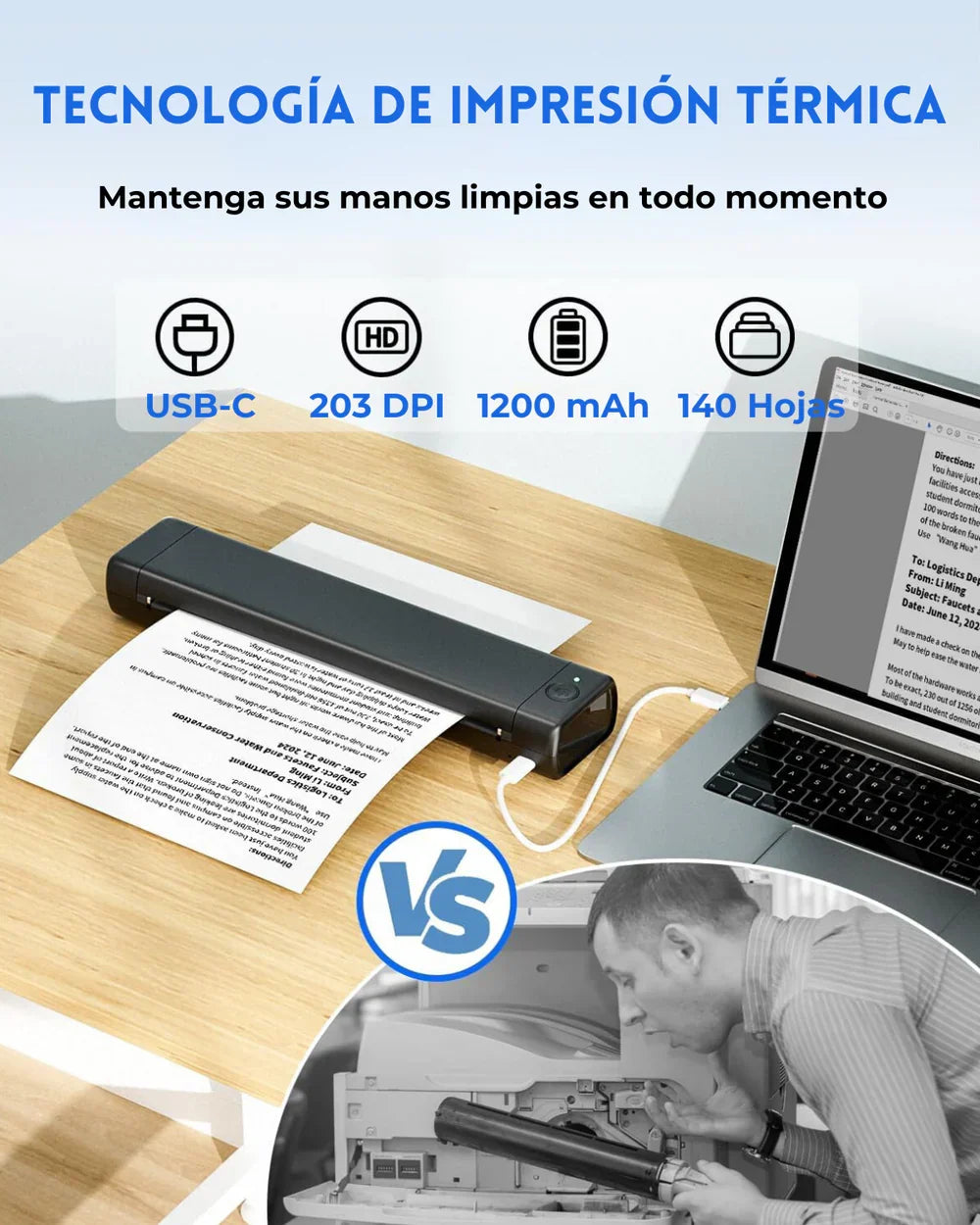 Impresora portátil con Bluetooth Prynto
